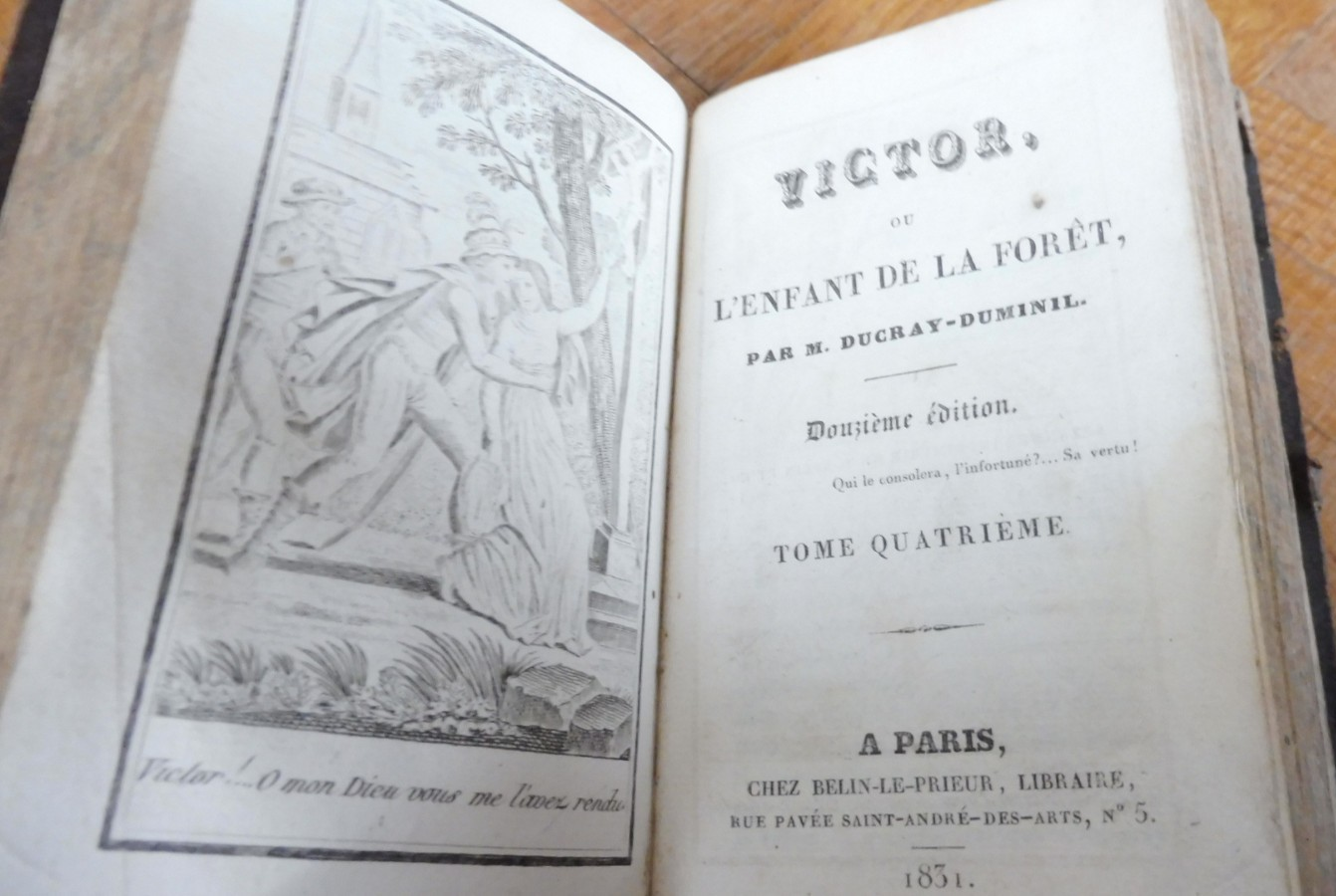 Victor ou l'enfant de la forêt (Ducray-Duminil) 1831 4 vol. et 2 tomes COMPLET