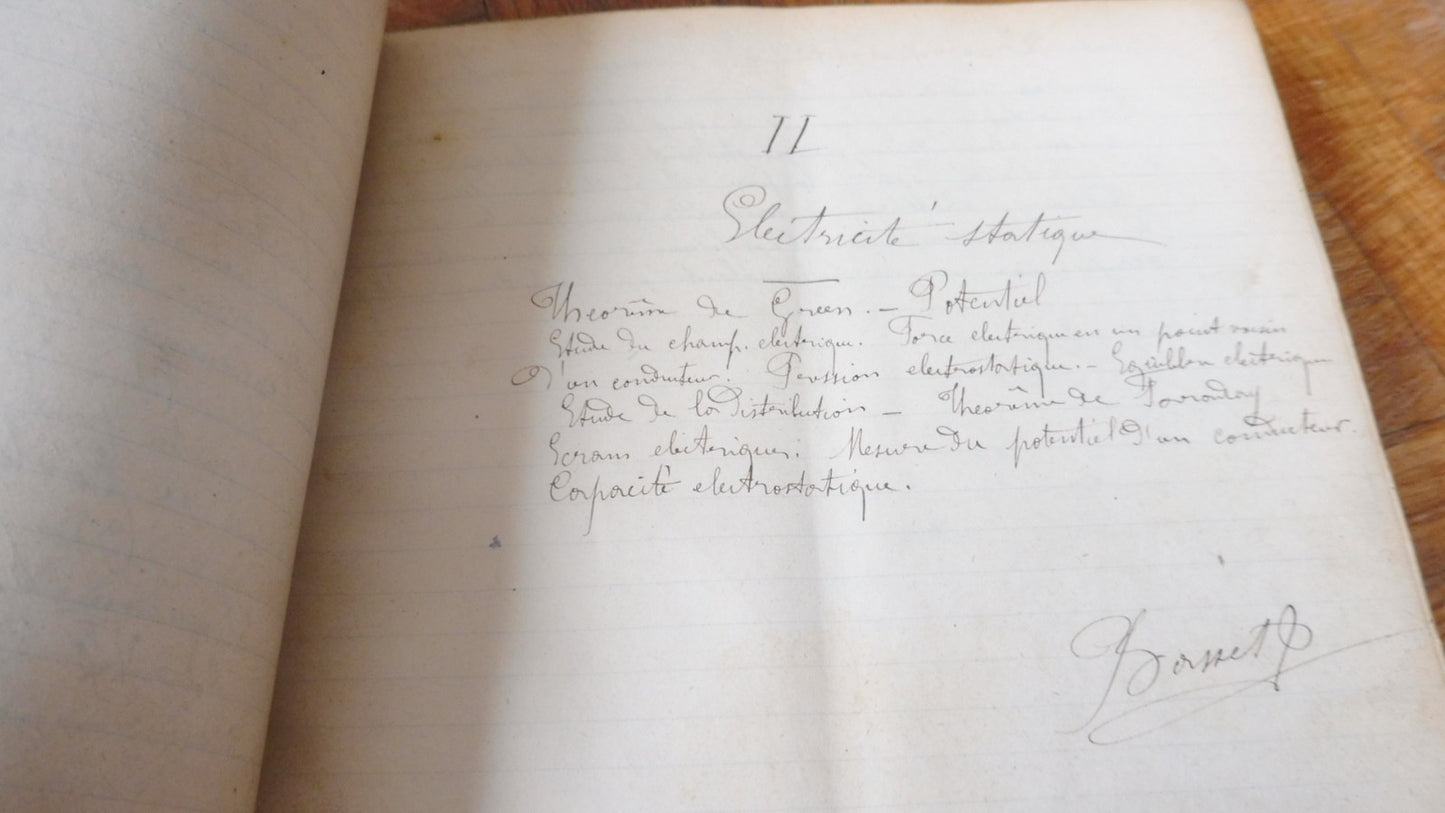 Conférences de Ernest Bichat c.a. 1880 SCIENCES PHYSIQUE MANUSCRIT