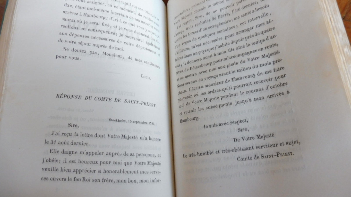 Lettres et instructions de Louis XVIII au comte de St.-Priest (De Barante) 1845
