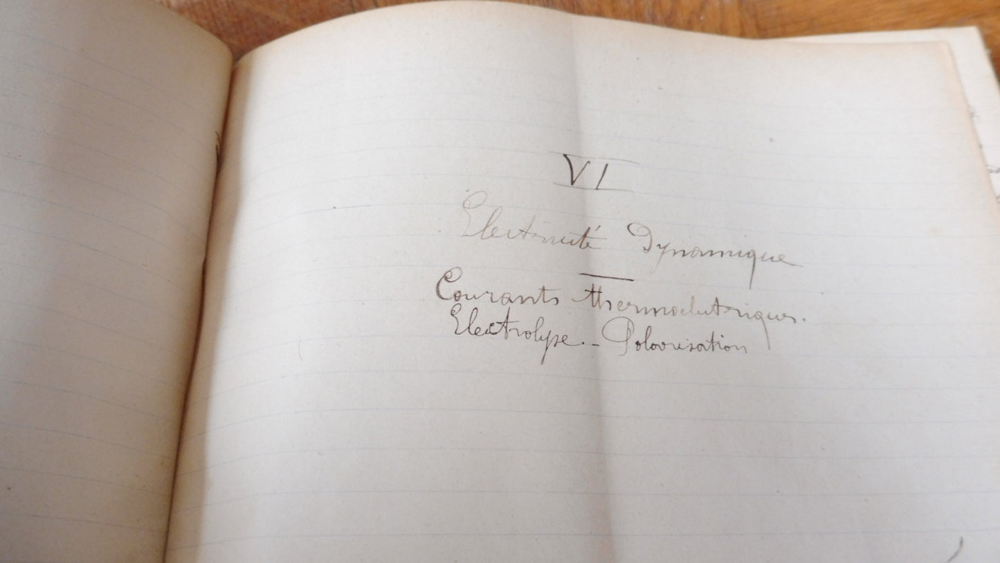 Conférences de Ernest Bichat c.a. 1880 SCIENCES PHYSIQUE MANUSCRIT