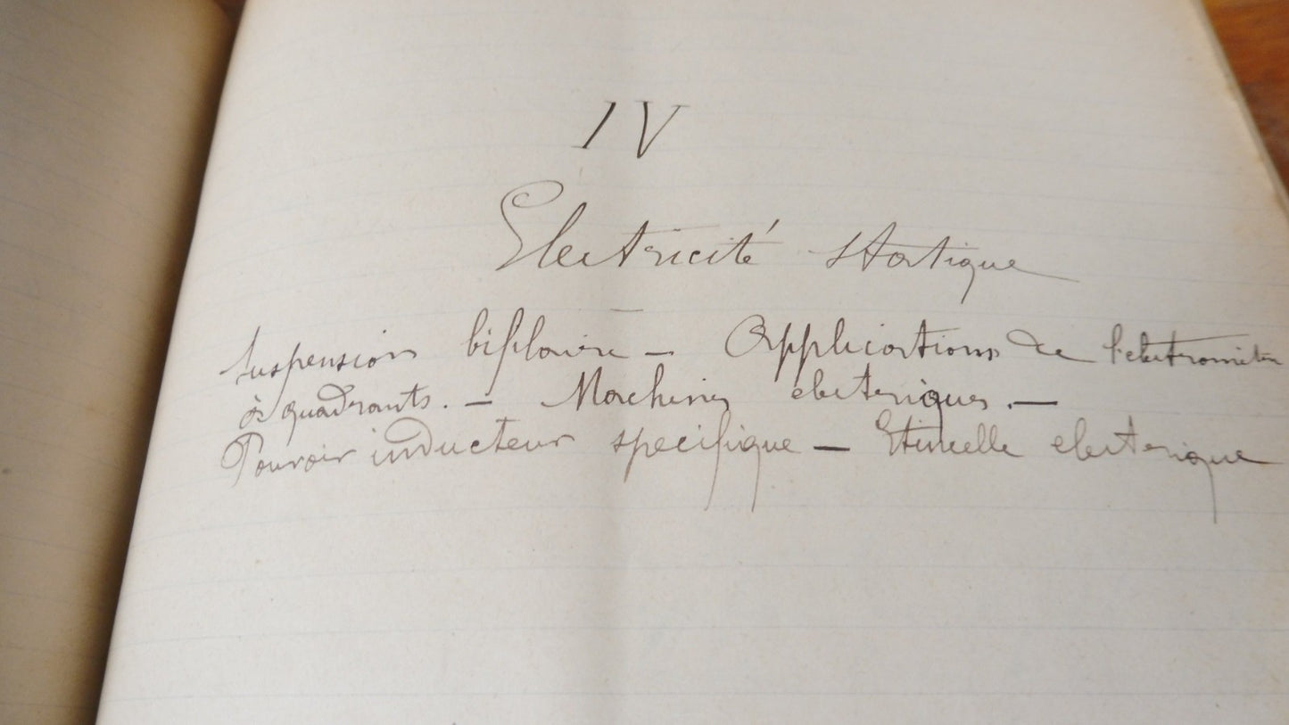 Conférences de Ernest Bichat c.a. 1880 SCIENCES PHYSIQUE MANUSCRIT
