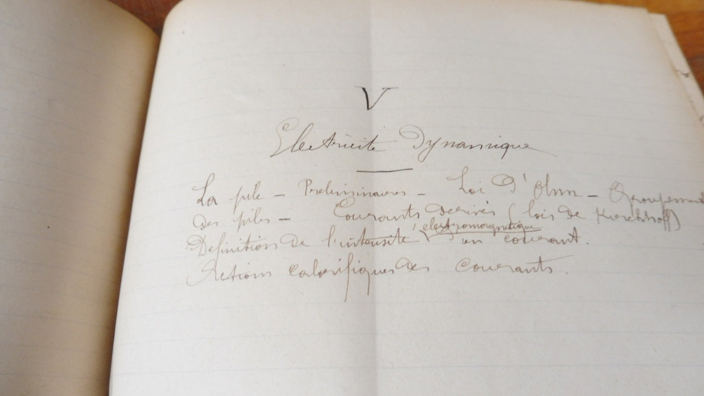 Conférences de Ernest Bichat c.a. 1880 SCIENCES PHYSIQUE MANUSCRIT