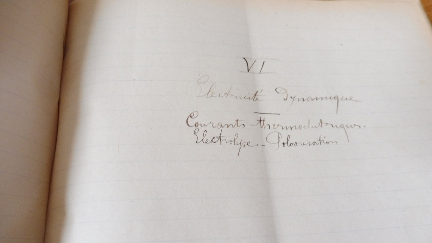 Conférences de Ernest Bichat c.a. 1880 SCIENCES PHYSIQUE MANUSCRIT