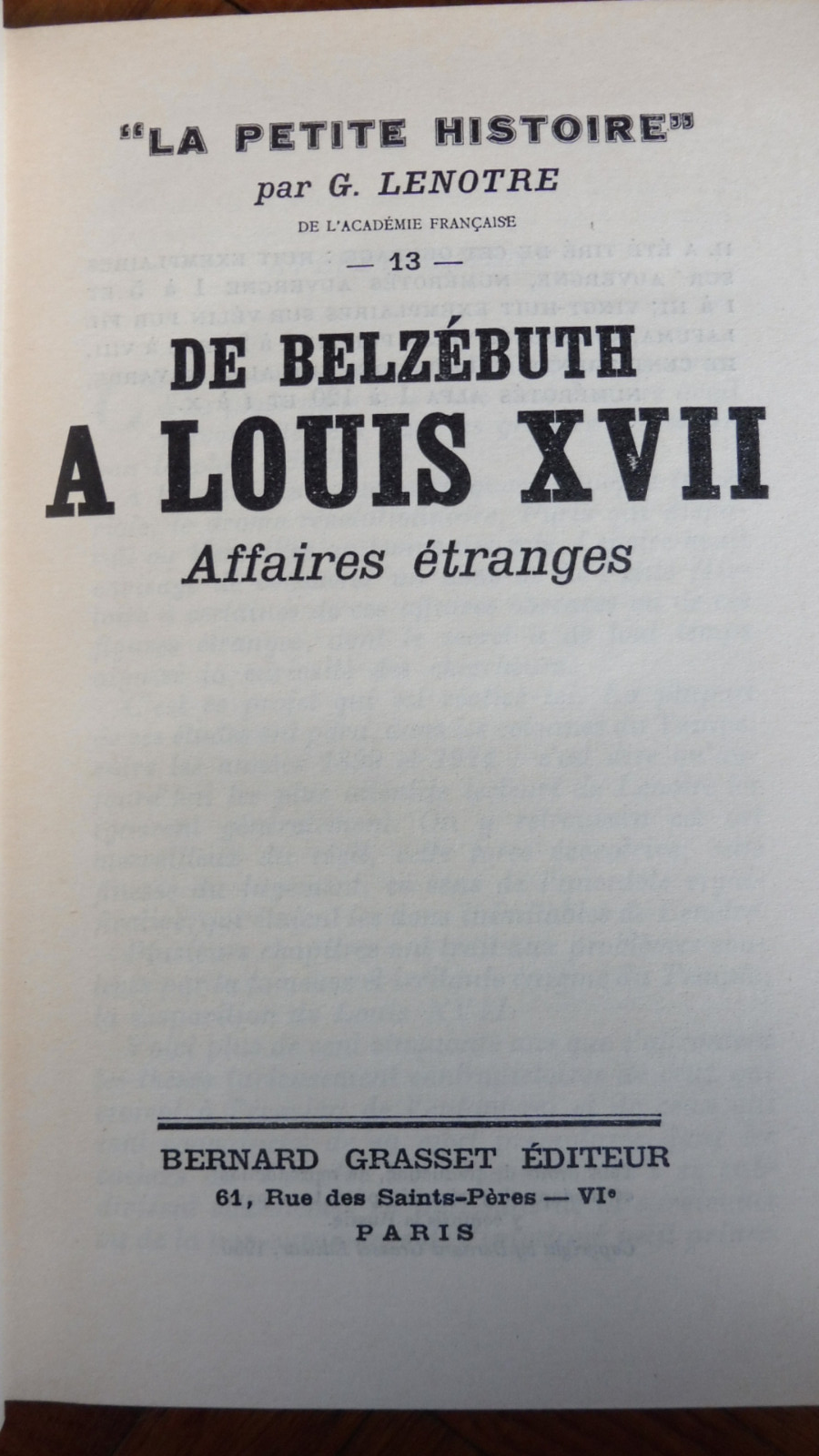 La petite histoire (Georges Lenotre) 1949-54 15 vol.