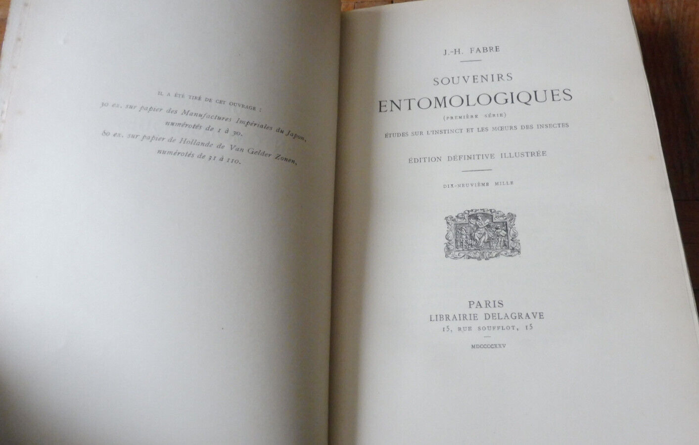 Souvenirs entomologiques (J.-H. Fabre) + Vie de Fabre (Legros) 1925 11/11
