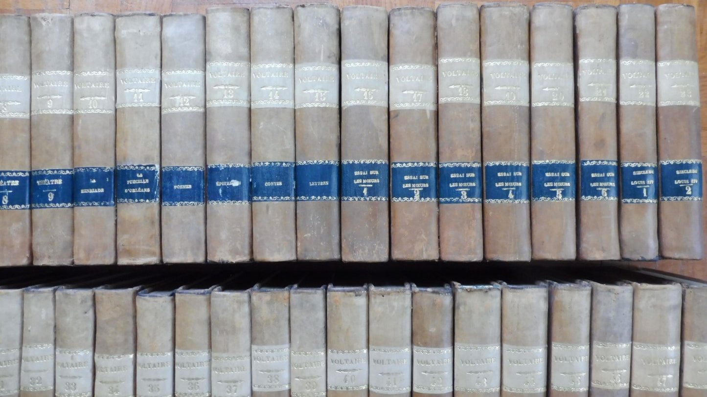 Oeuvres complètes de Voltaire 1785-89 92+2 vol. COMPLET