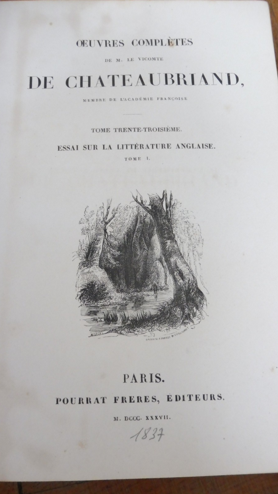 Essai sur la littérature anglaise (Chateaubriand) s.d. 1837