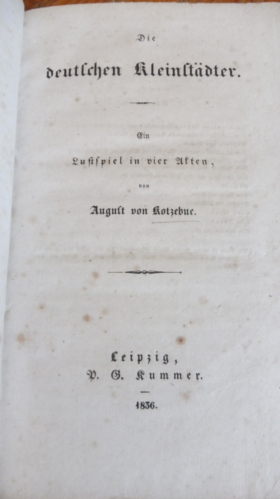 Die Deutschen Kleinstädter (August von Kotzebue) 1836