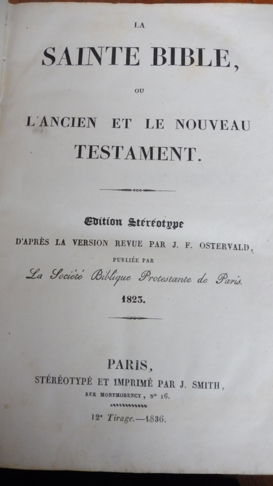 La Sainte Bible 1836