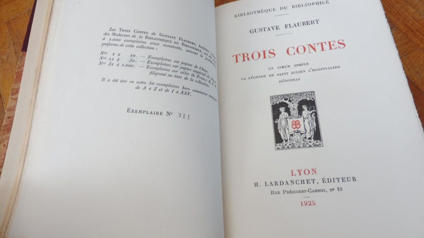 Trois contes (Flaubert) 1925 VELIN