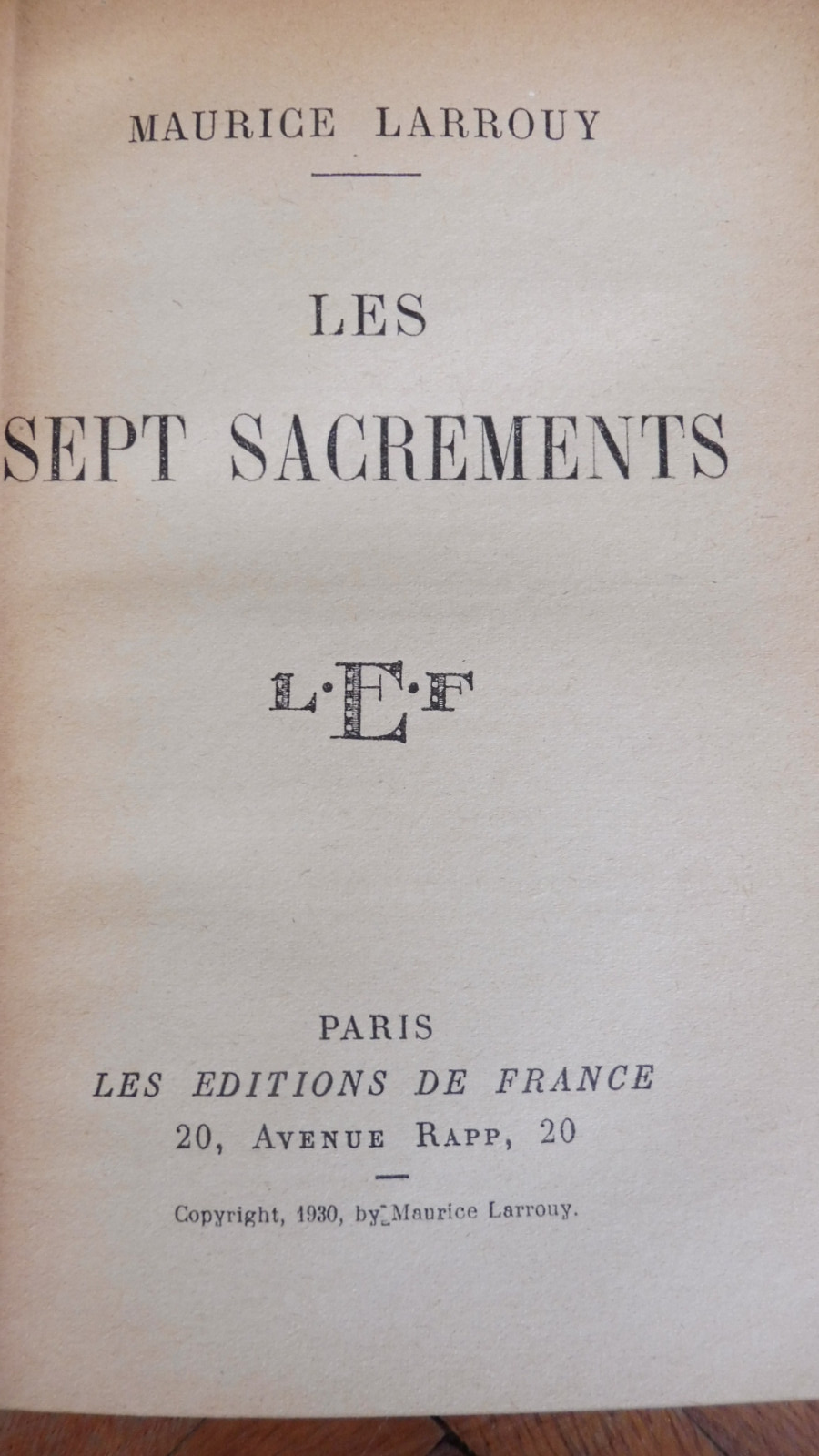 Les Sept sacrements (Maurice Larrouy) 1930