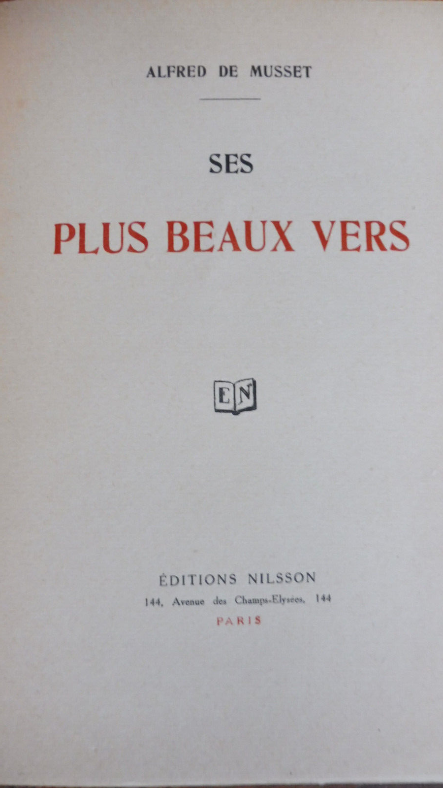 Les plus beaux vers d'Alfred de Musset s.d.