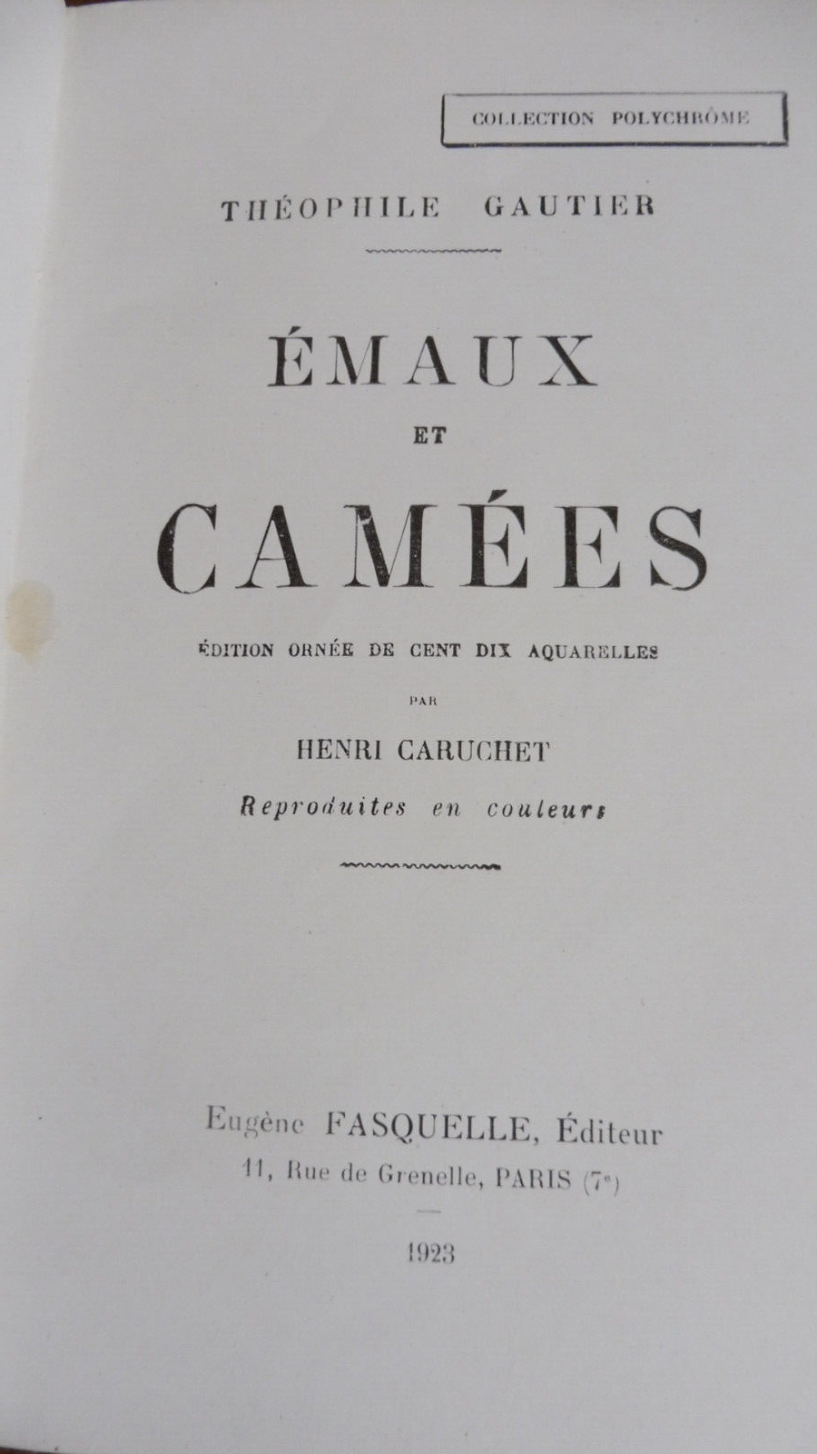 Emaux et camées (Théophile Gautier) 1923 illus. Caruchet