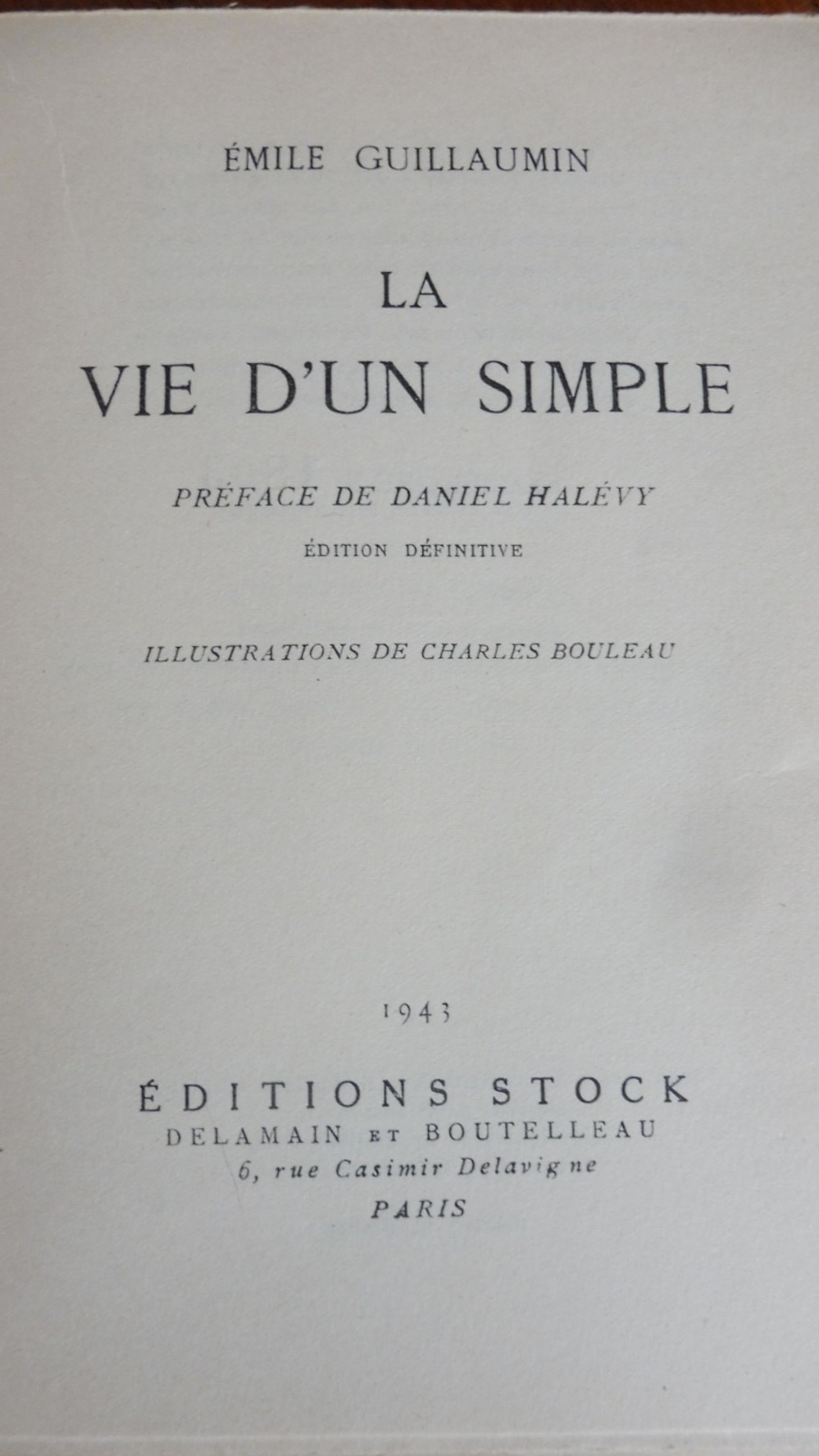La vie d'un simple (Emile Guillaumin) 1943 illus. Charles Bouleau