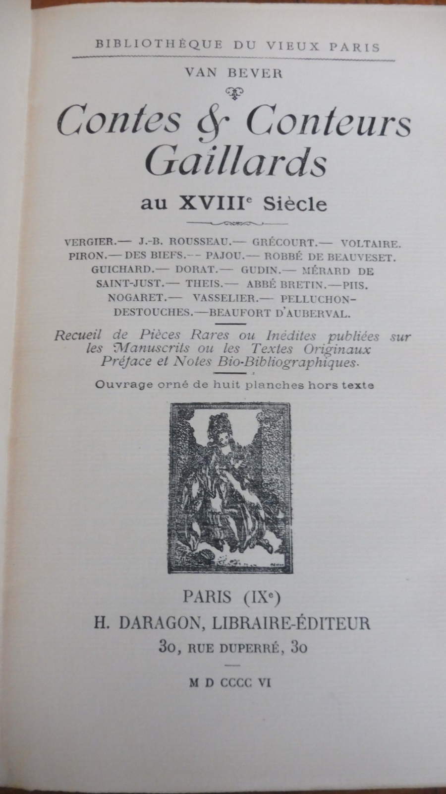 Contes et conteurs gaillards du XVIIIème siècle (Rousseau...) 1906 NUMEROTE