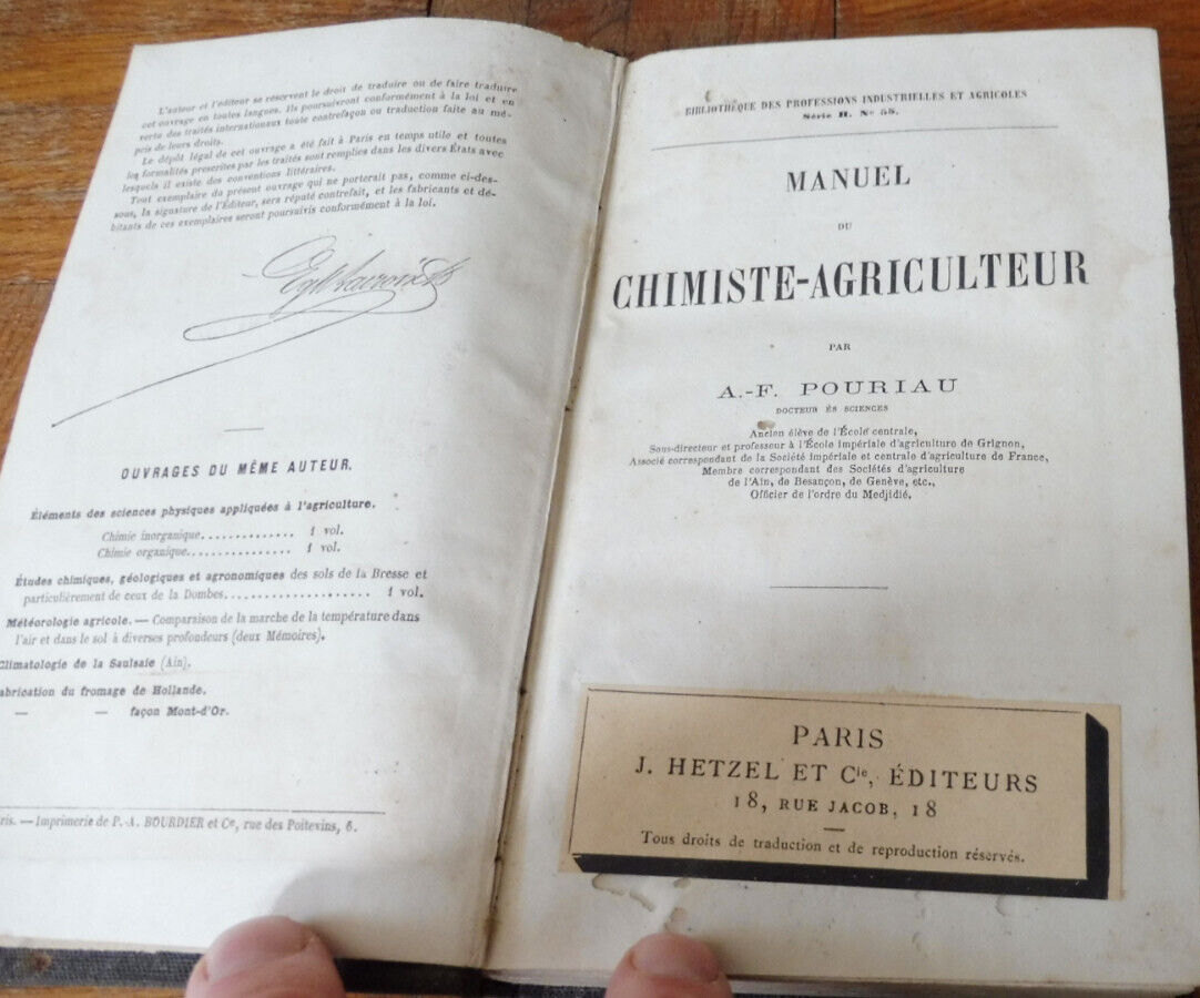 Manuel du chimiste-agriculteur (A.-F. Pouriau) 1866