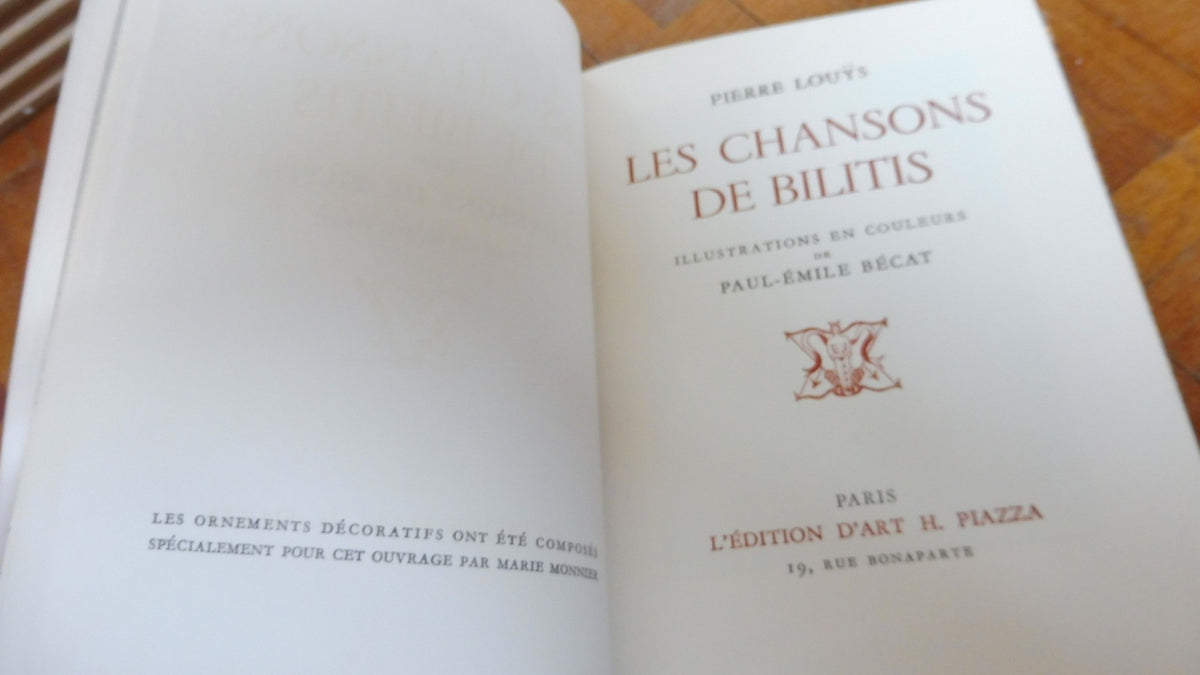 Les Chansons de Bilitis (Pierre Louÿs) 1943 illus. Bécat