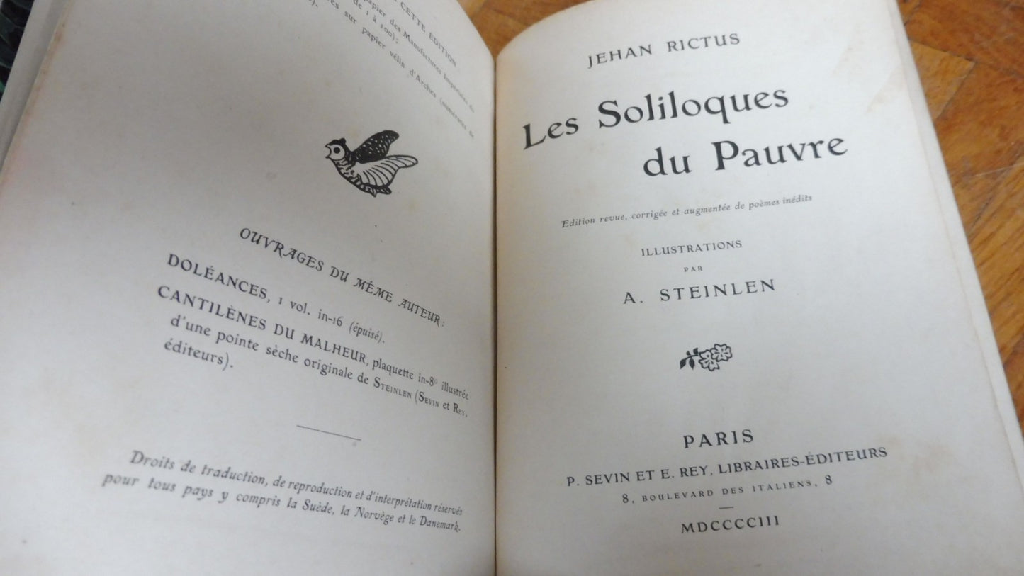 Les Soliloques du pauvre (Jehan Rictus) 1903 illus. Steinlein
