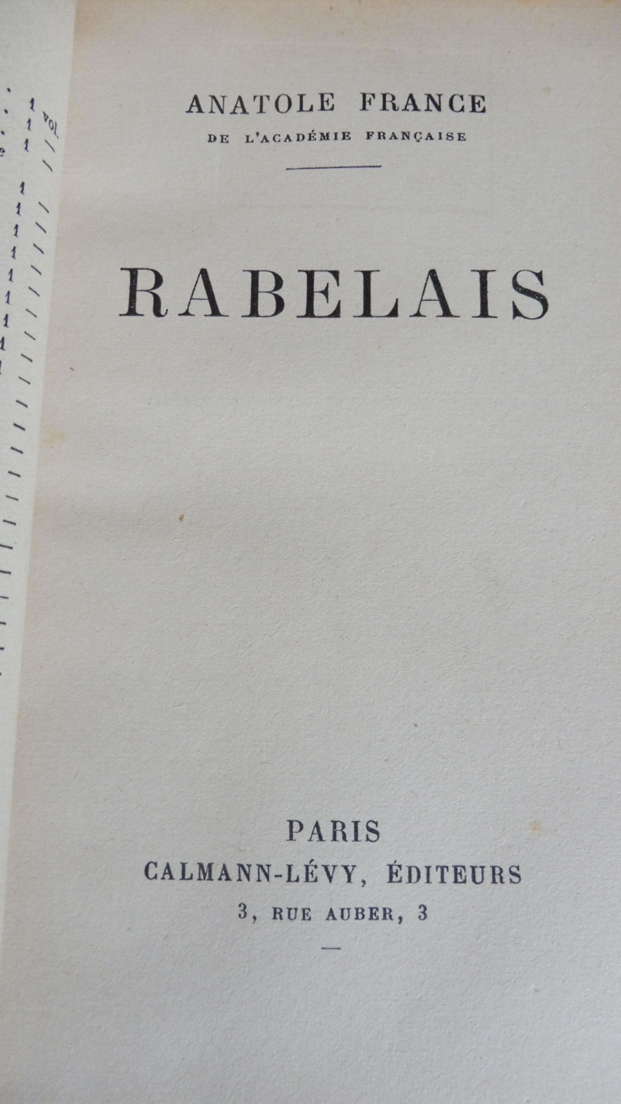 Rabelais (Anatole France) 1930