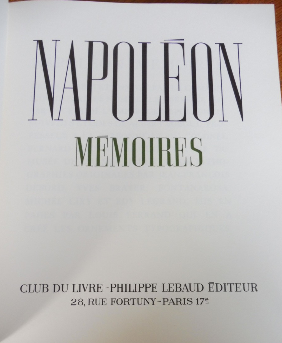 Mémoires de Napoléon + lettres 1969 5/5 illus. Brayer
