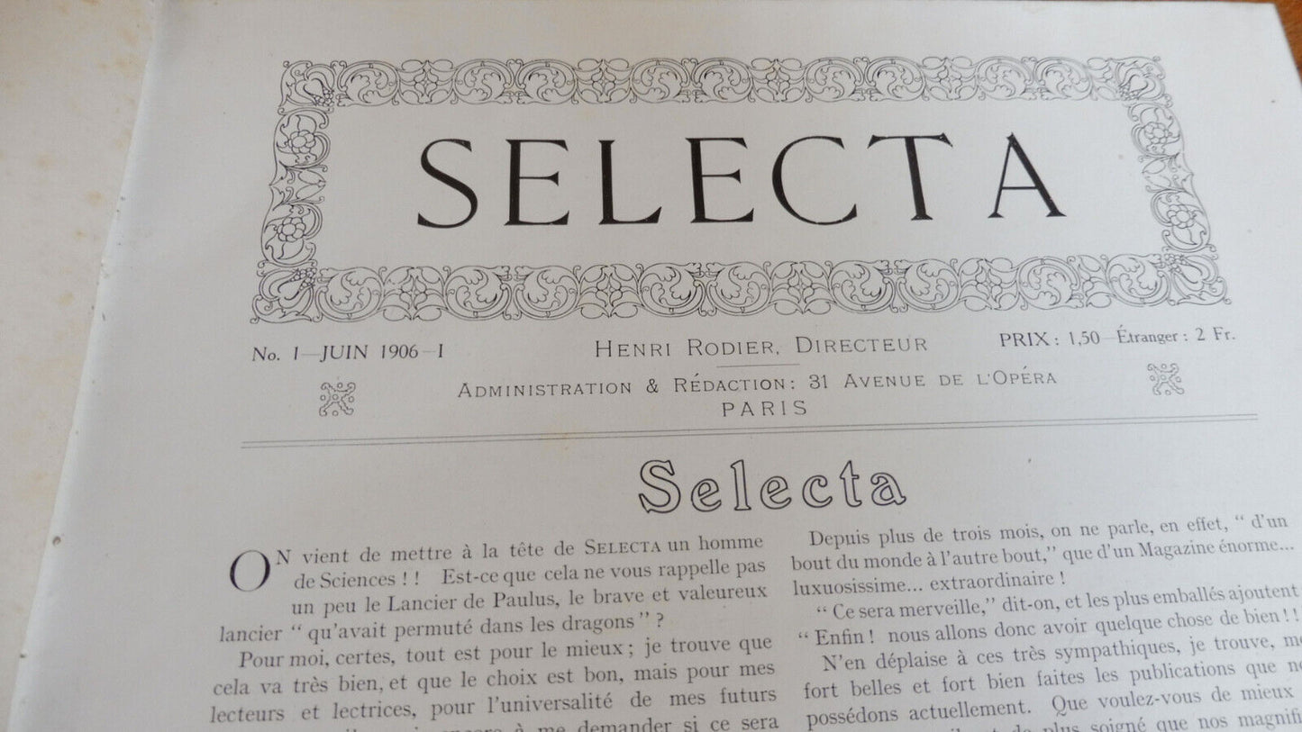 Selecta. 2ème semestre 1906