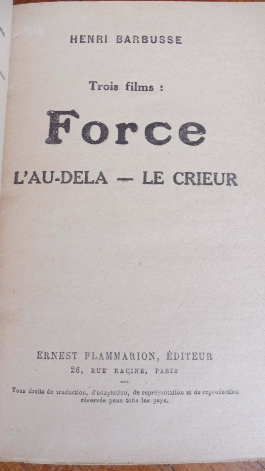Force (Henri Barbusse) 1925