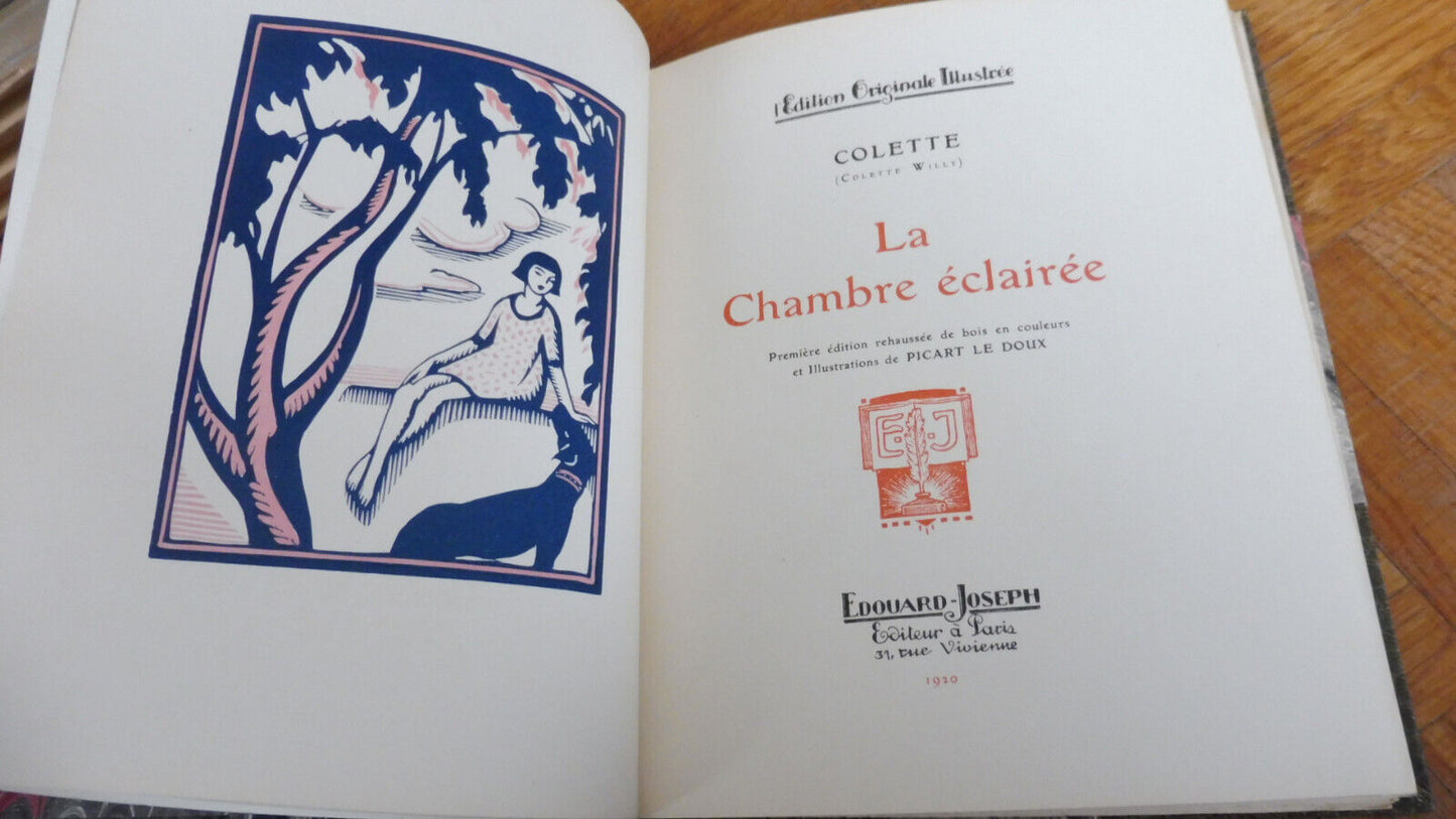 La Chambre éclairée (Colette) 1920 illus. Picart le Doux EO VELIN