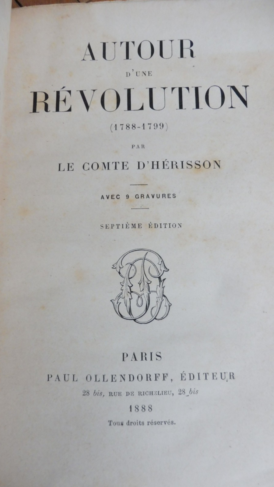 Autour d'une révolution (D'Hérisson) 1888