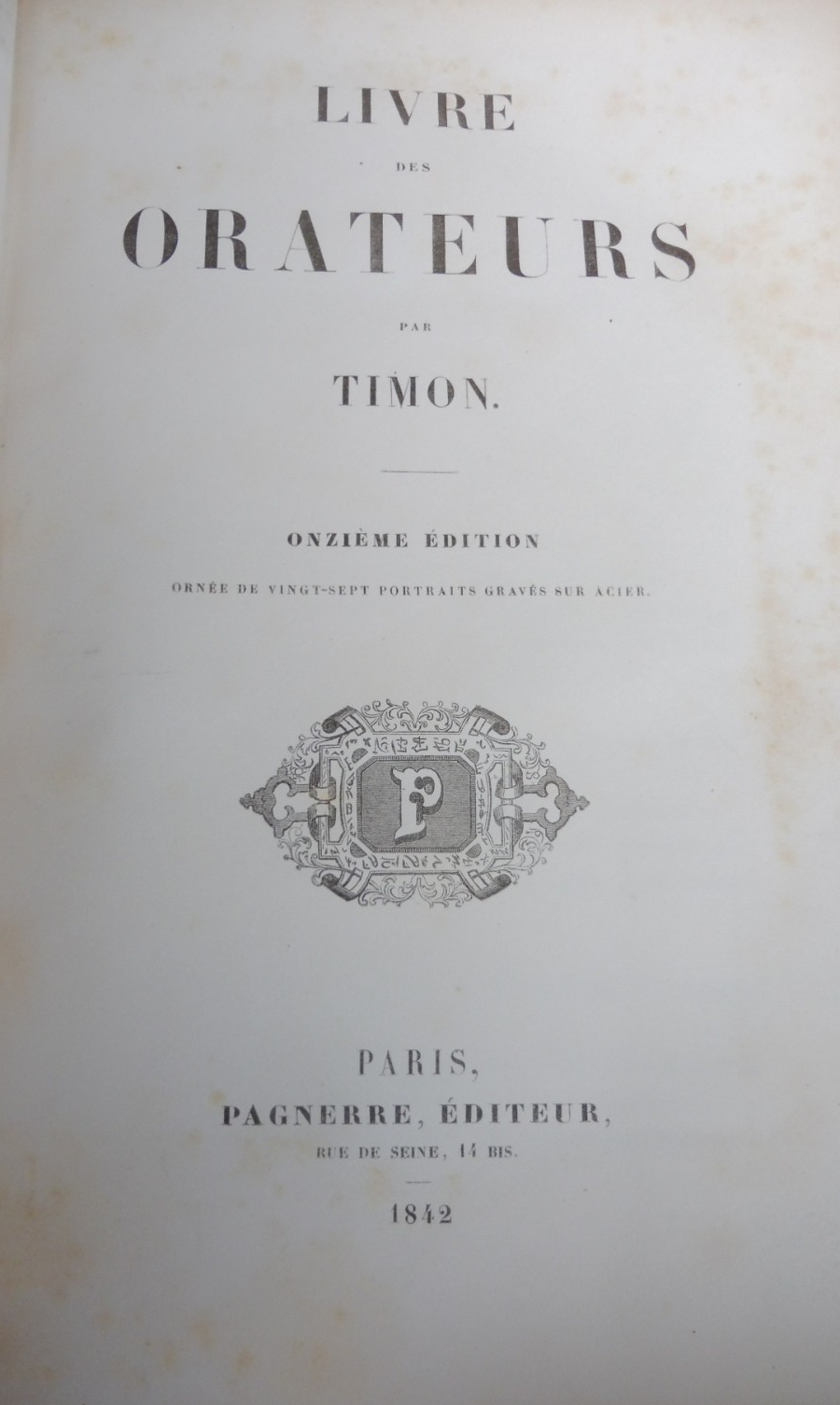 Le Livre des orateurs (Timon) 1842