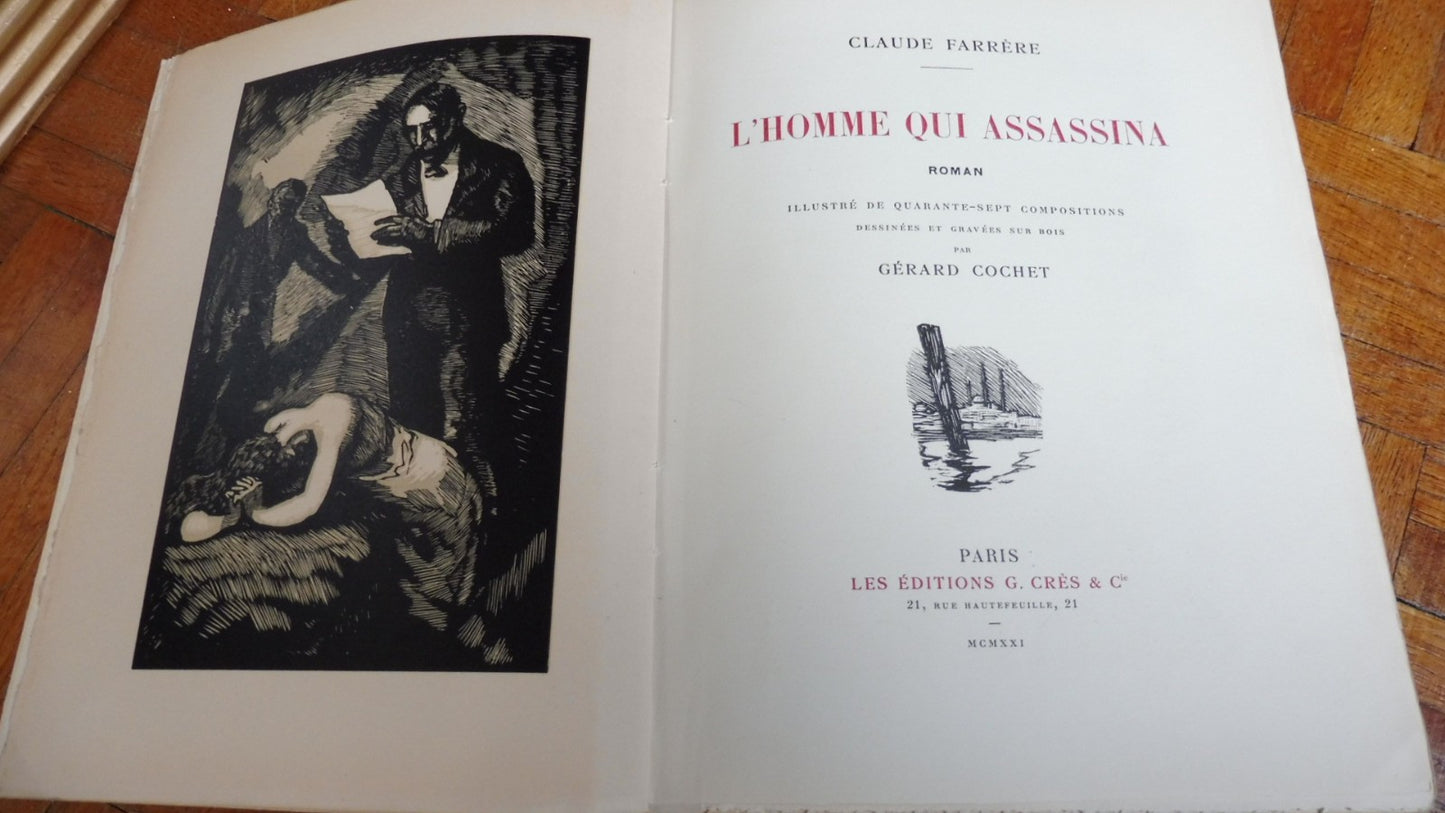 L'Homme qui assassina (Claude Farrère) 1921 illus. Cochet VELIN