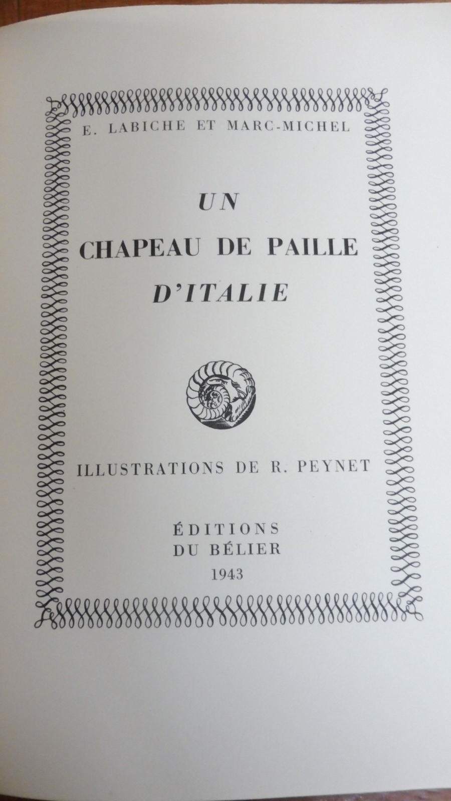 Un chapeau de paille d'Italie (Labiche et Marc-Michel) 1943 illus. Peynet