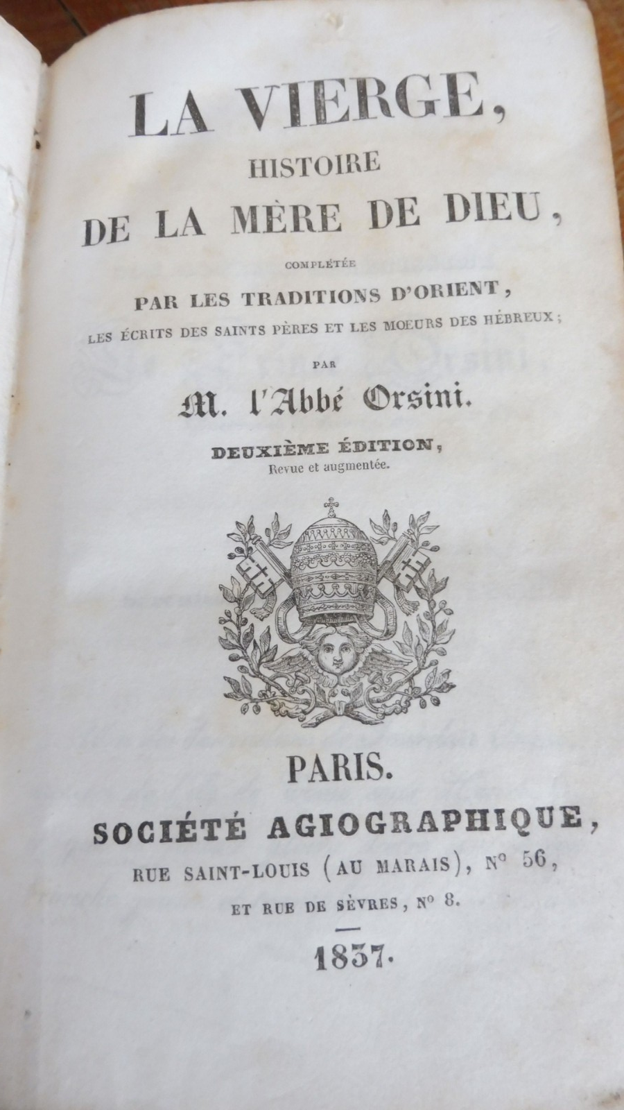 La Vierge. Histoire de la Mère de Dieu (abbé Orsini) 1837