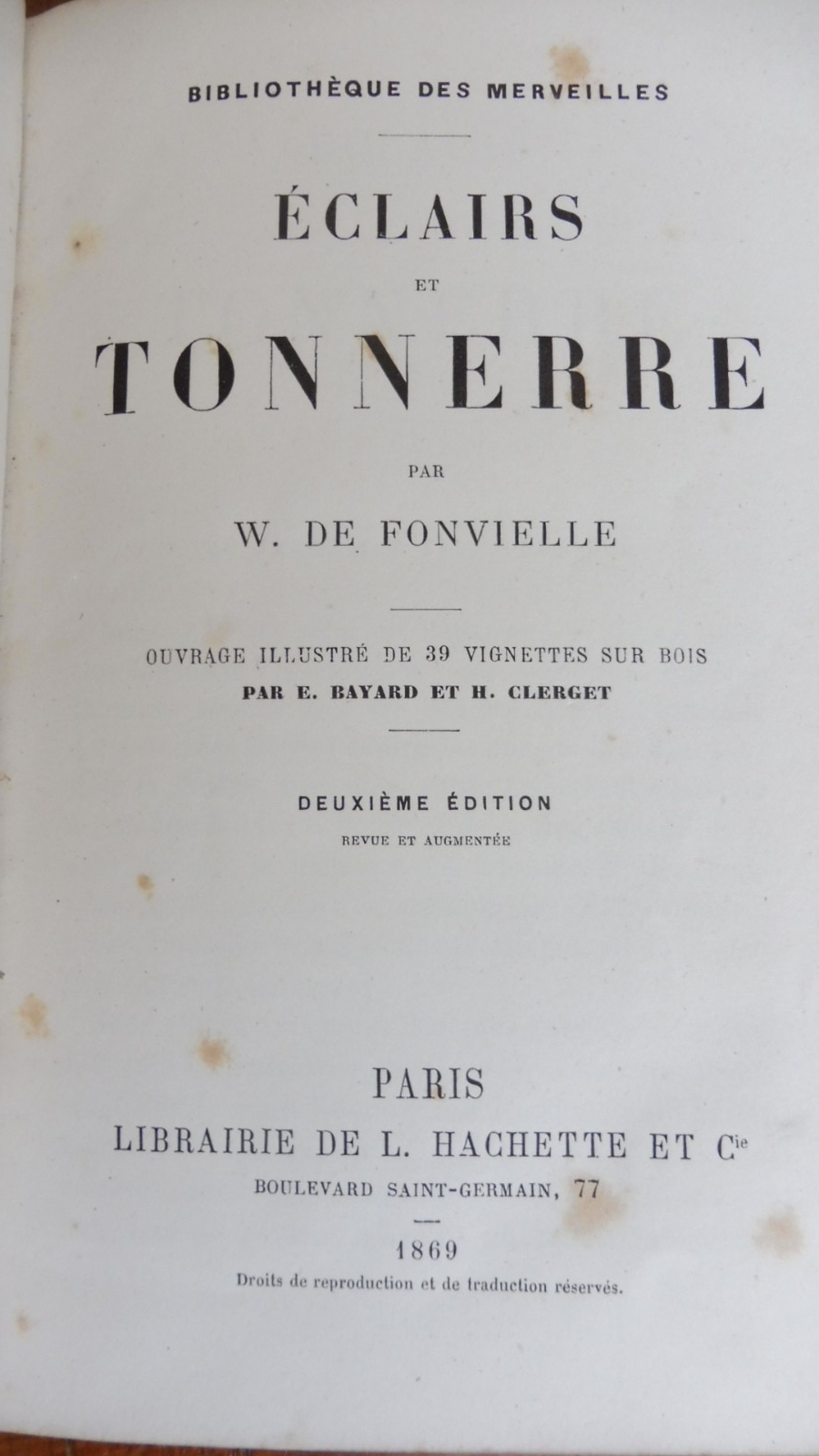 Eclairs et tonnerre (W. De Fonvielle) 1869