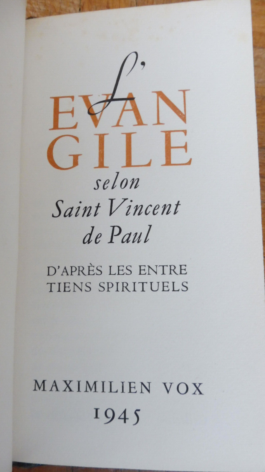 L'Evangile selon Saint Vincent de Paul 1945