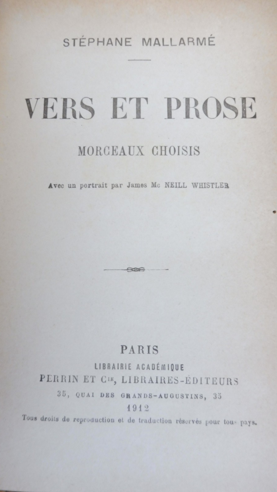 Vers et prose (Stéphane Mallarmé) 1912