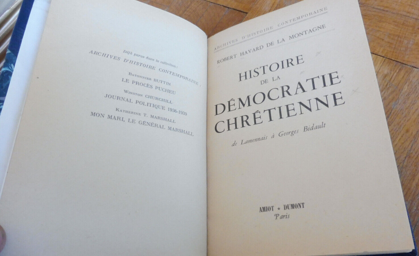 Histoire de la démocratie chrétienne (Robert Havard de la Montagne) 1968