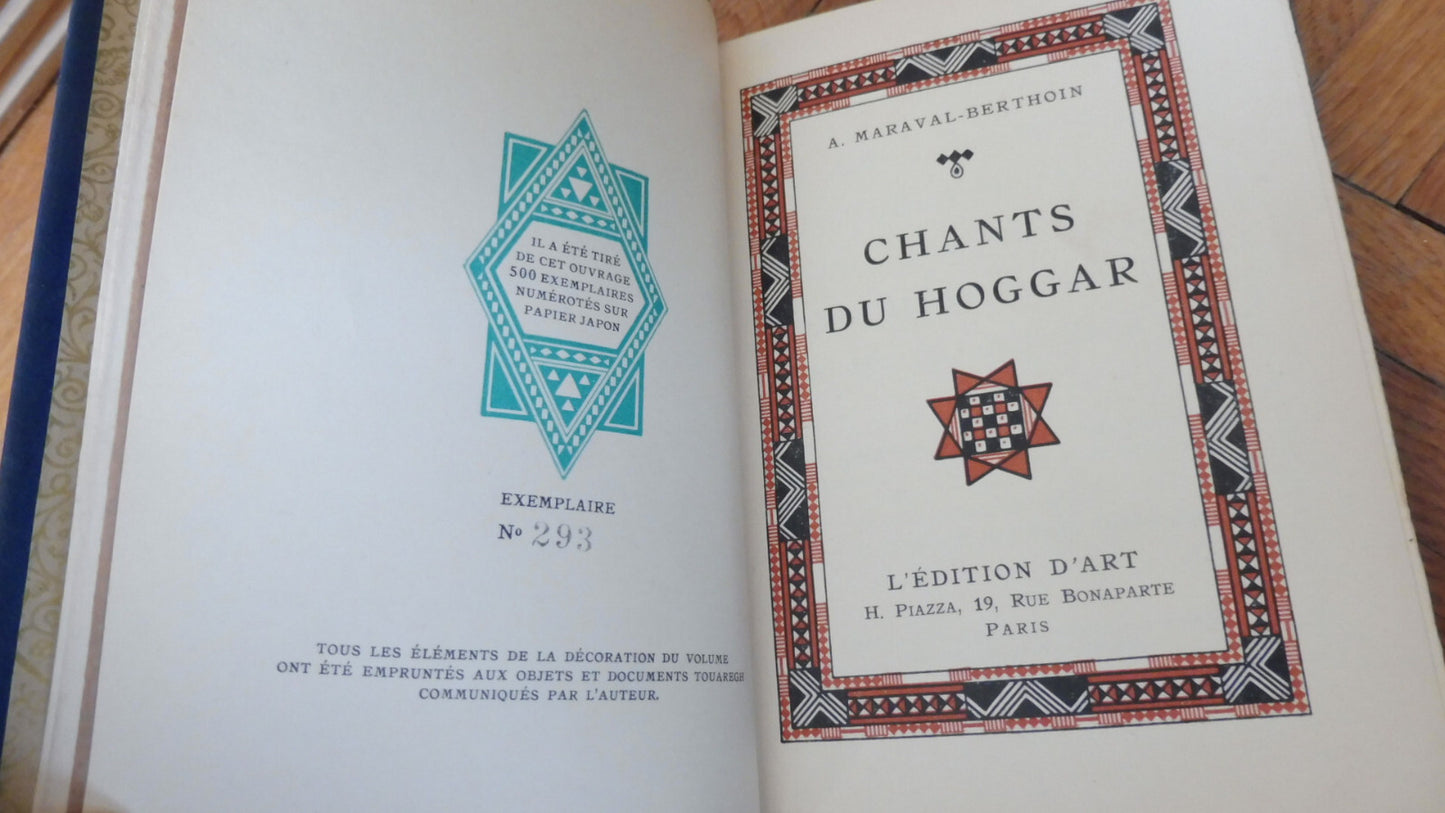 Les Chants du Hoggar (A. Maraval-Berthoin) 1924 JAPON