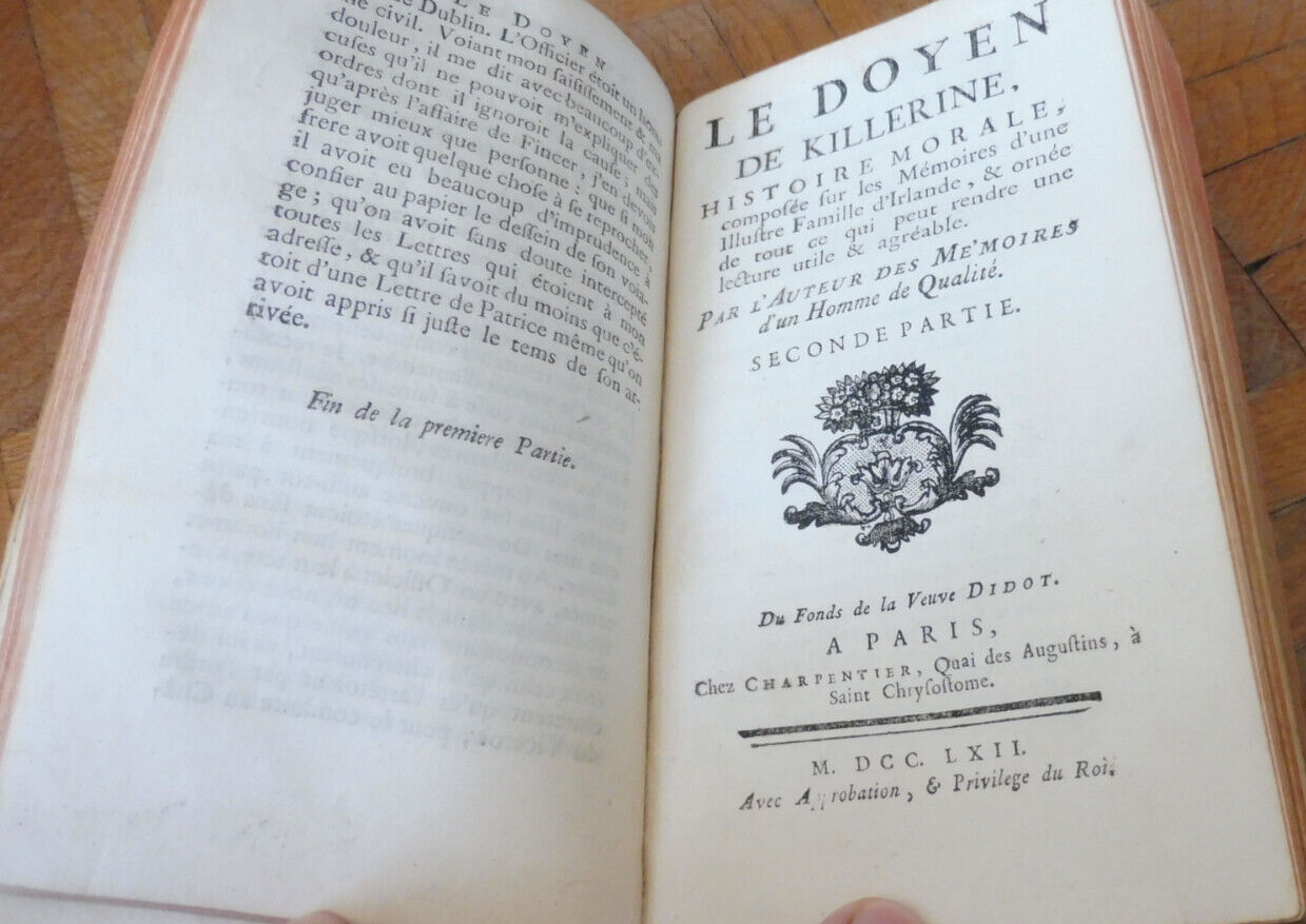 Le Doyen de Killerine (abbé Prévost) 1762 2 tomes en 1 vol.