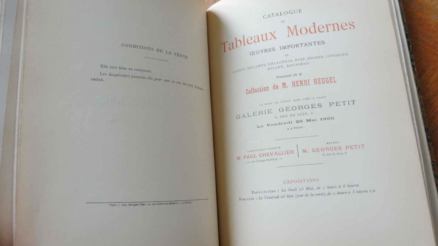 Collection de catalogues de vente. Tableaux et arts c.a. 1903