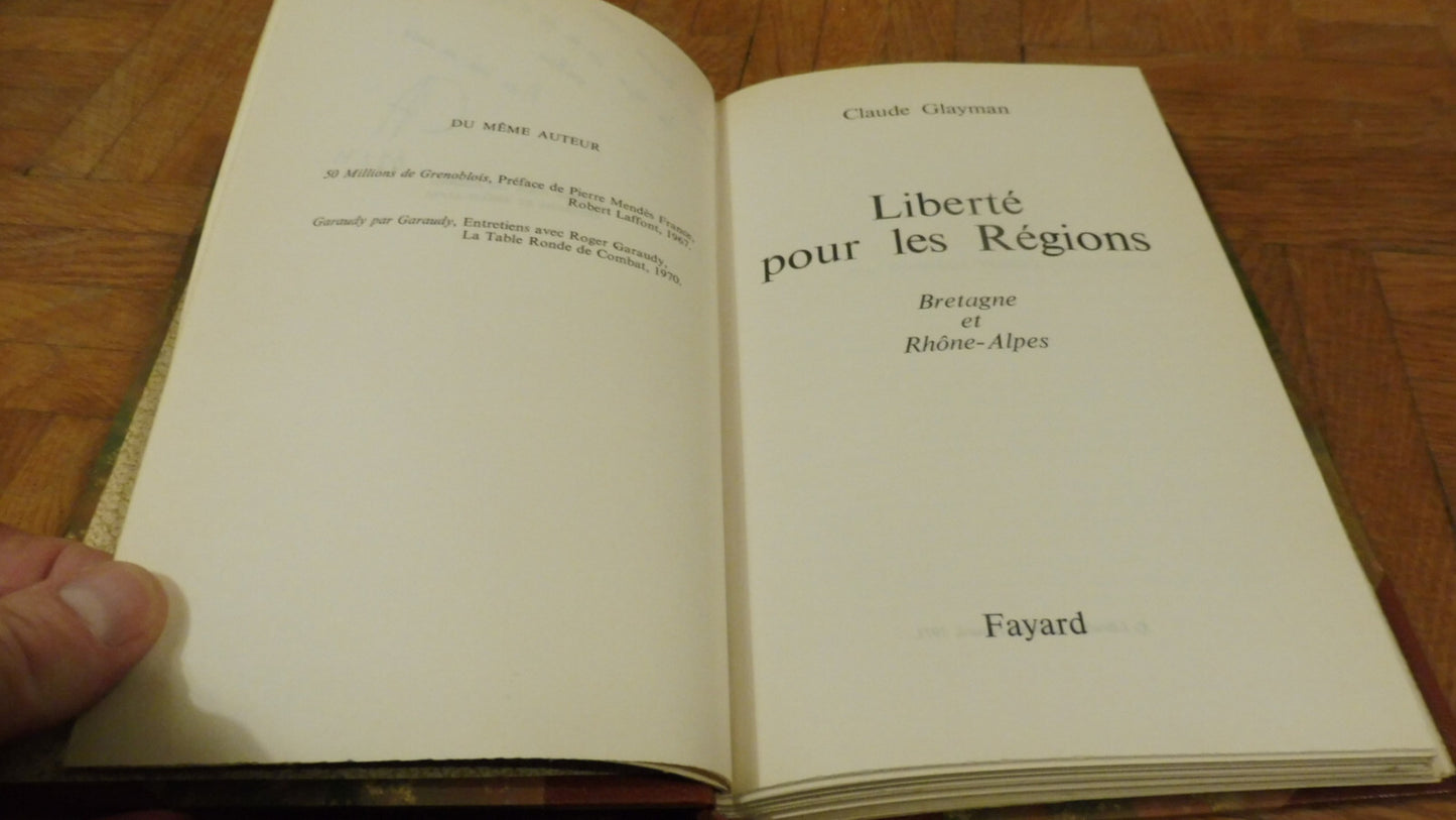 Liberté pour les régions Bretagne et Rhône-Alpes (Claude Glayman) 1971 ENVOI