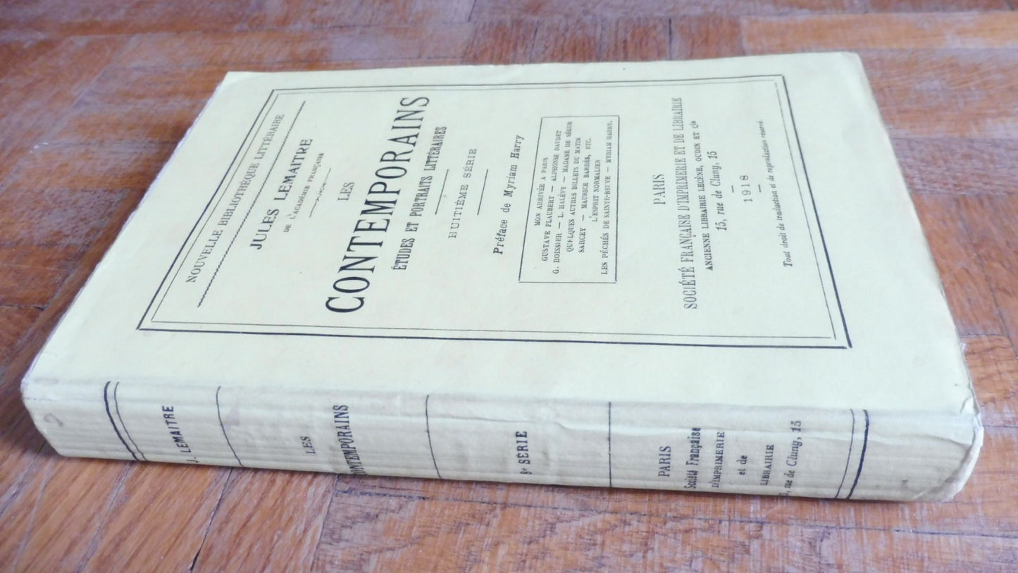 Les Contemporains. Etudes de portraits littéraires (Lemaitre) 1918