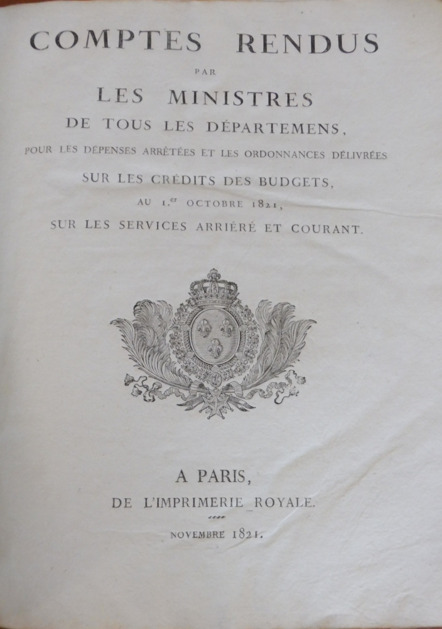 Comptes rendus par les ministres. Budget 1820