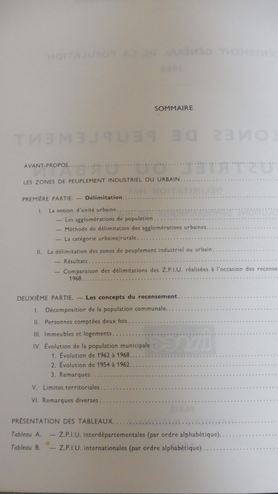 Les Zones de peuplement industriel ou urbain. Délimitation 1968 (INSEE) 1970