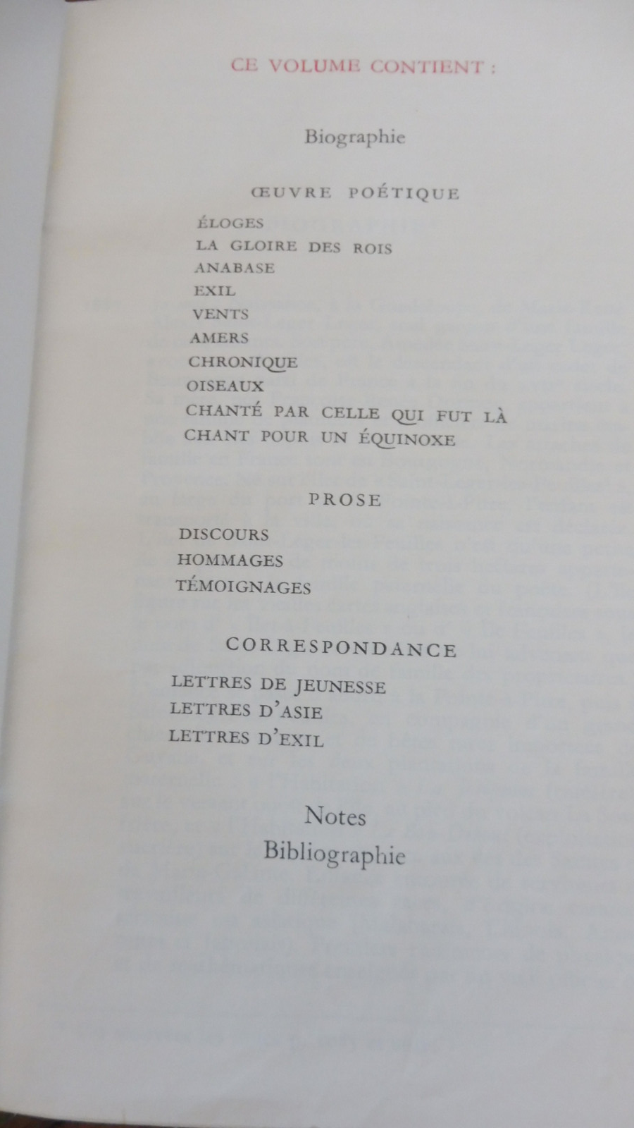 Oeuvres complètes de Saint-John Perse 1975 PLEIADE