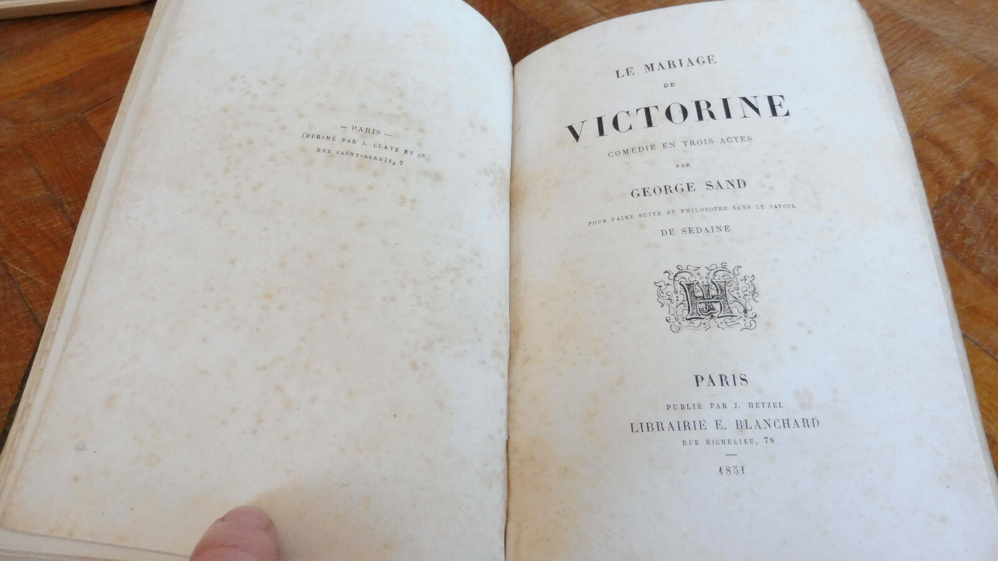 Montjoye + Les Pommes + Victorine (Sardou / Feuillet / Sand) c.a. 1864