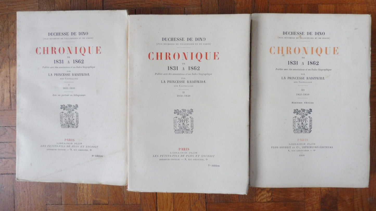 Chronique de 1831-50 (Duchesse de Dino) 1910