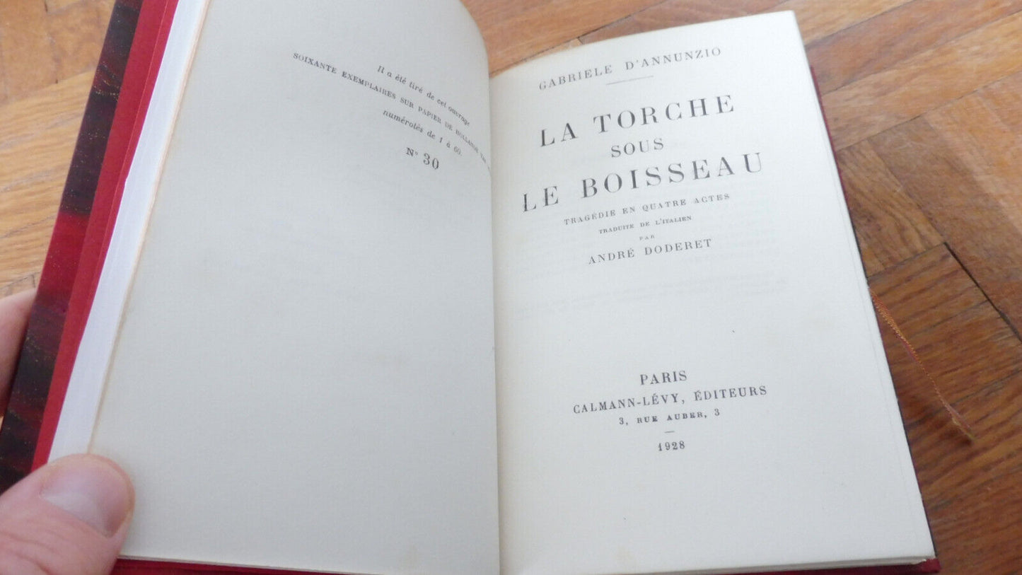 La Torche sous le boisseau (Gabriele D'Annunzio) 1928 NUMEROTE HOLLANDE