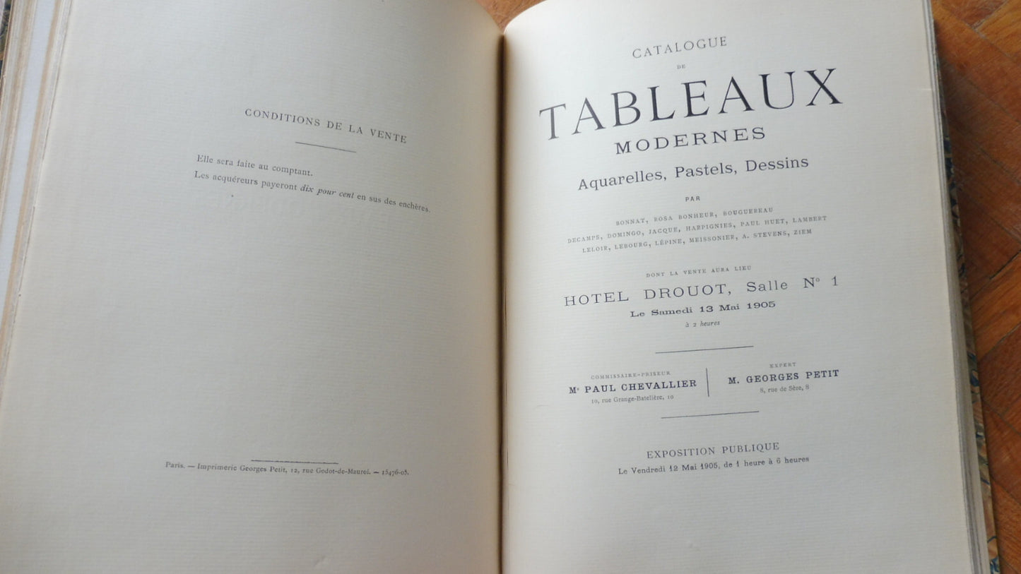 Collection de catalogues de vente. Tableaux et arts c.a. 1903