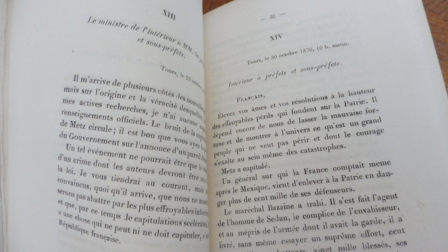 Télégrammes militaires de M. Léon Gambetta 1871