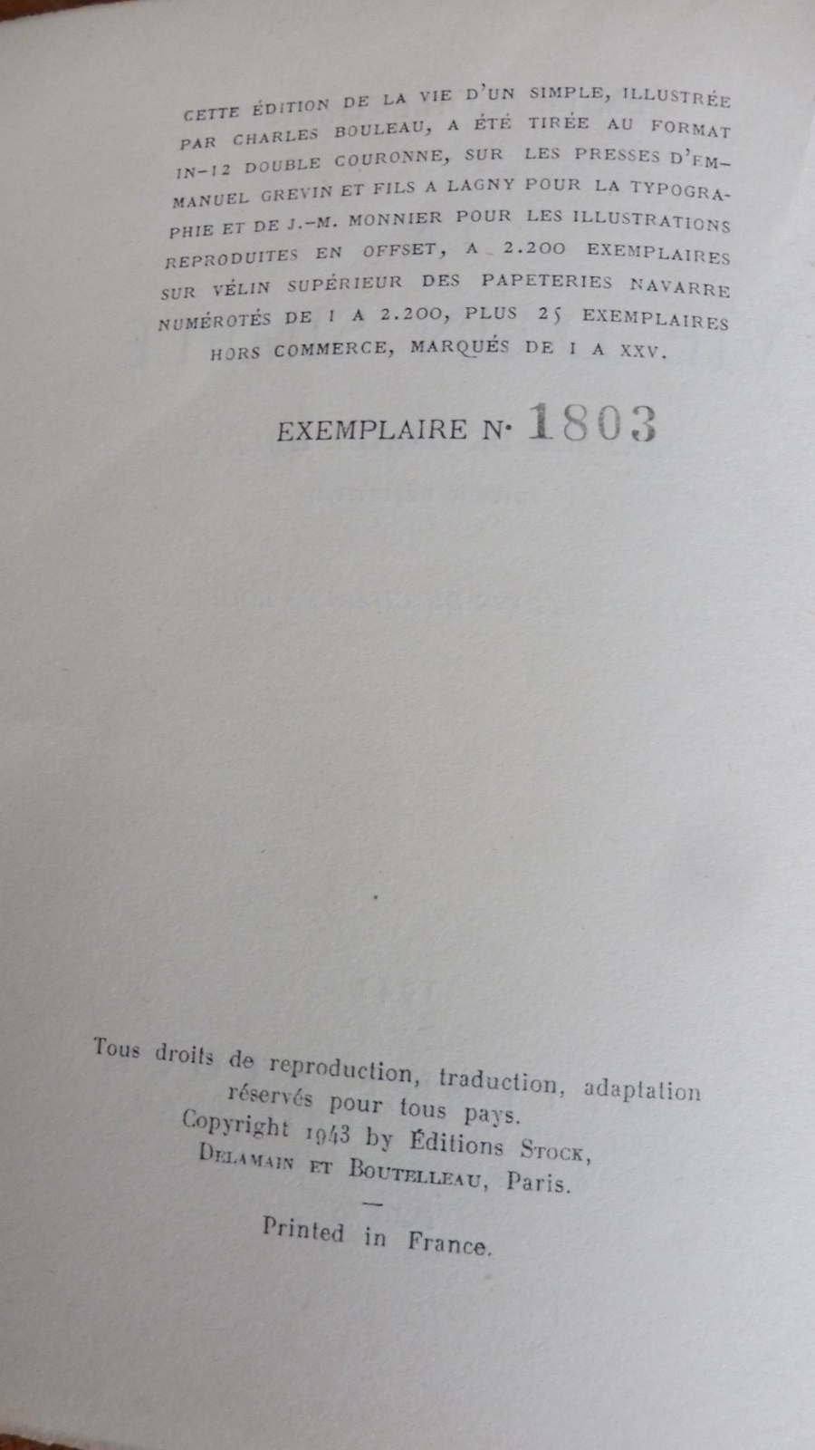 La vie d'un simple (Emile Guillaumin) 1943 illus. Charles Bouleau